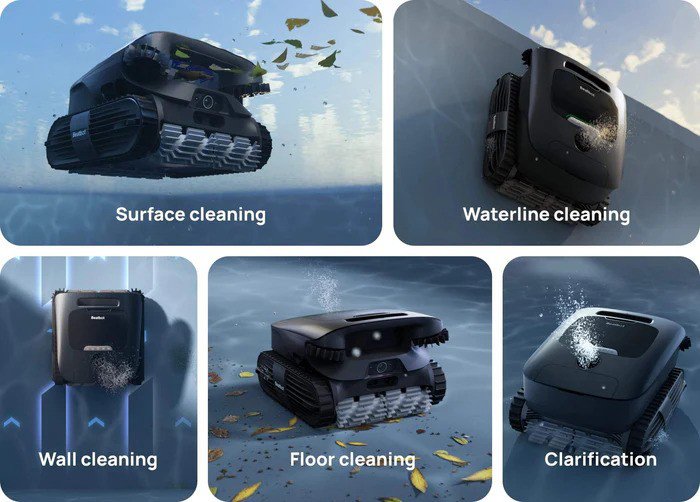 Dokonalá čistota každé části bazénu Beatbot AquaSense 2 Ultra