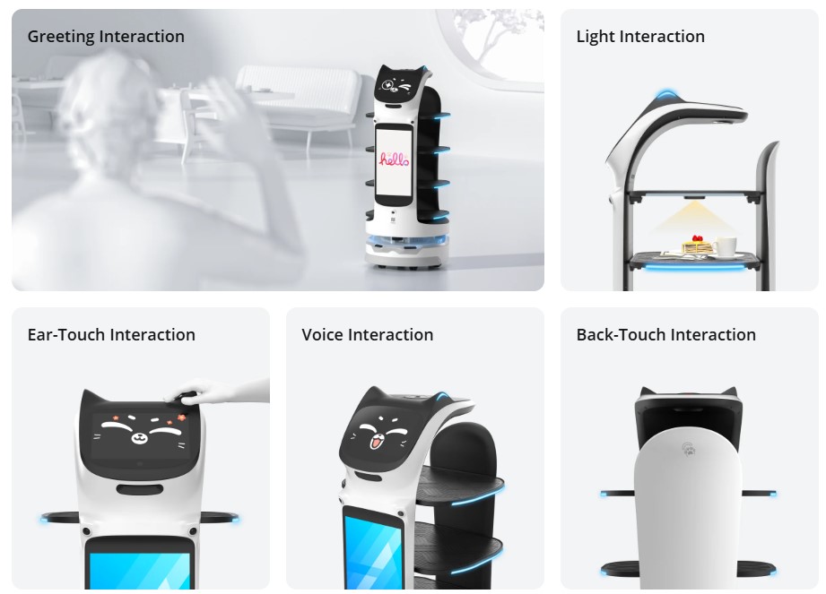 BellaBot Pro interakce pozdrav