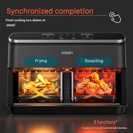 Synchronizace košů Sync Finish a Sync Cook – Cosori Dual Basket 8,5 L