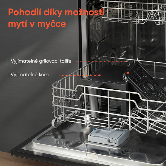 Snadné mytí v myčce nádobí – Cosori Dual Basket 8,5 L