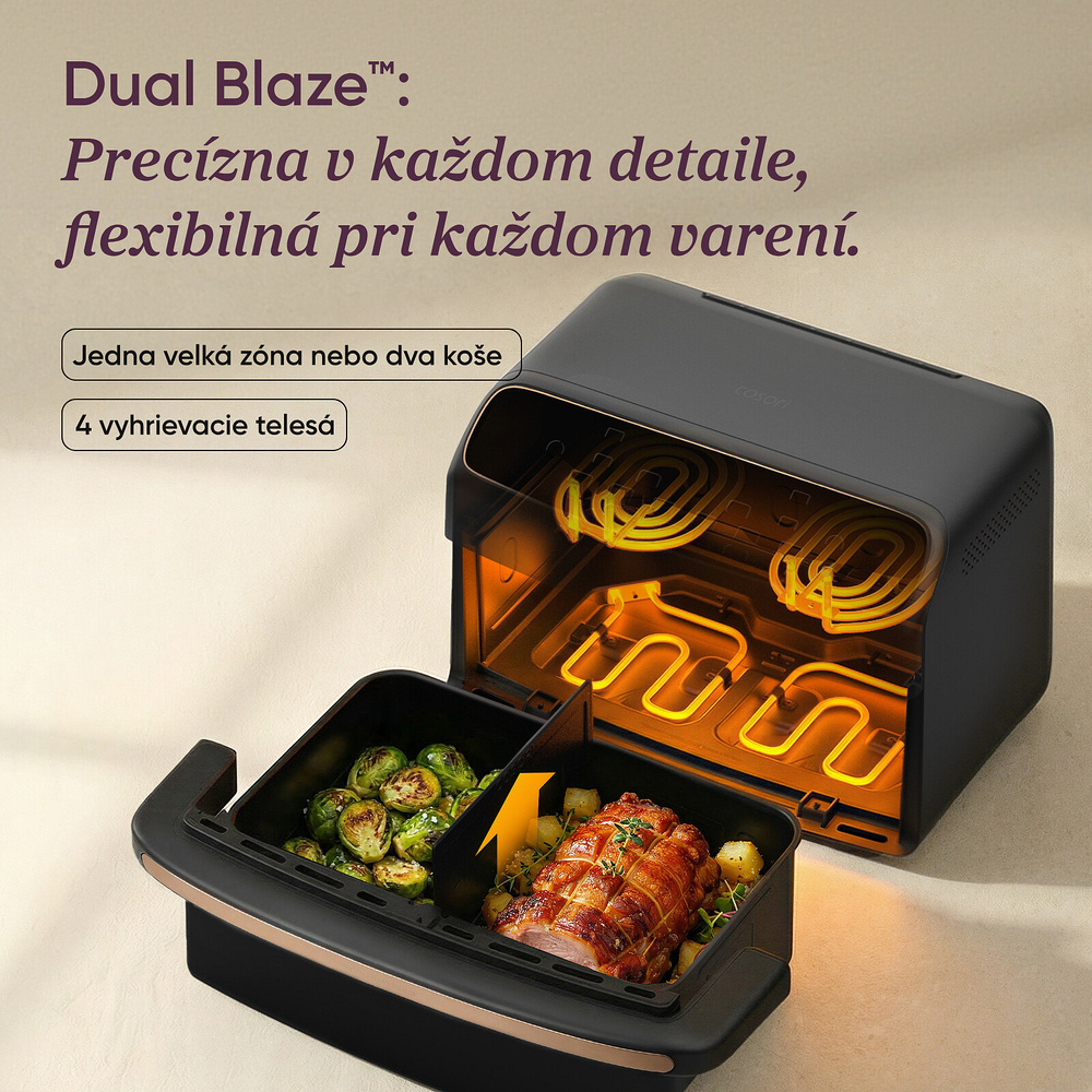 Čtyři topné spirály Cosori Dual Blaze Twin Fry Compact