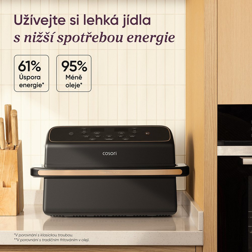 Úspora nákladů Cosori Dual Blaze Twin Fry Compact