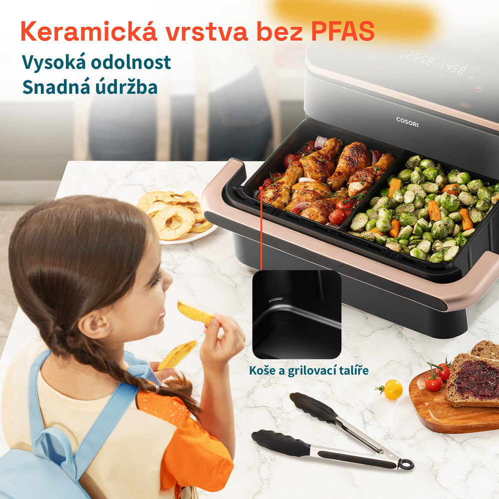 Keramický povrch Cosori Dual Blaze TwinFry