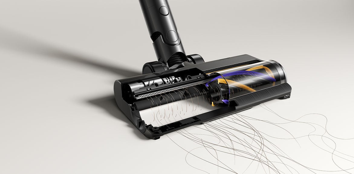 TangleCut – průřez kartáčem Dreame Z30 AquaCycle Pro s mechanismem proti zamotání vlasů