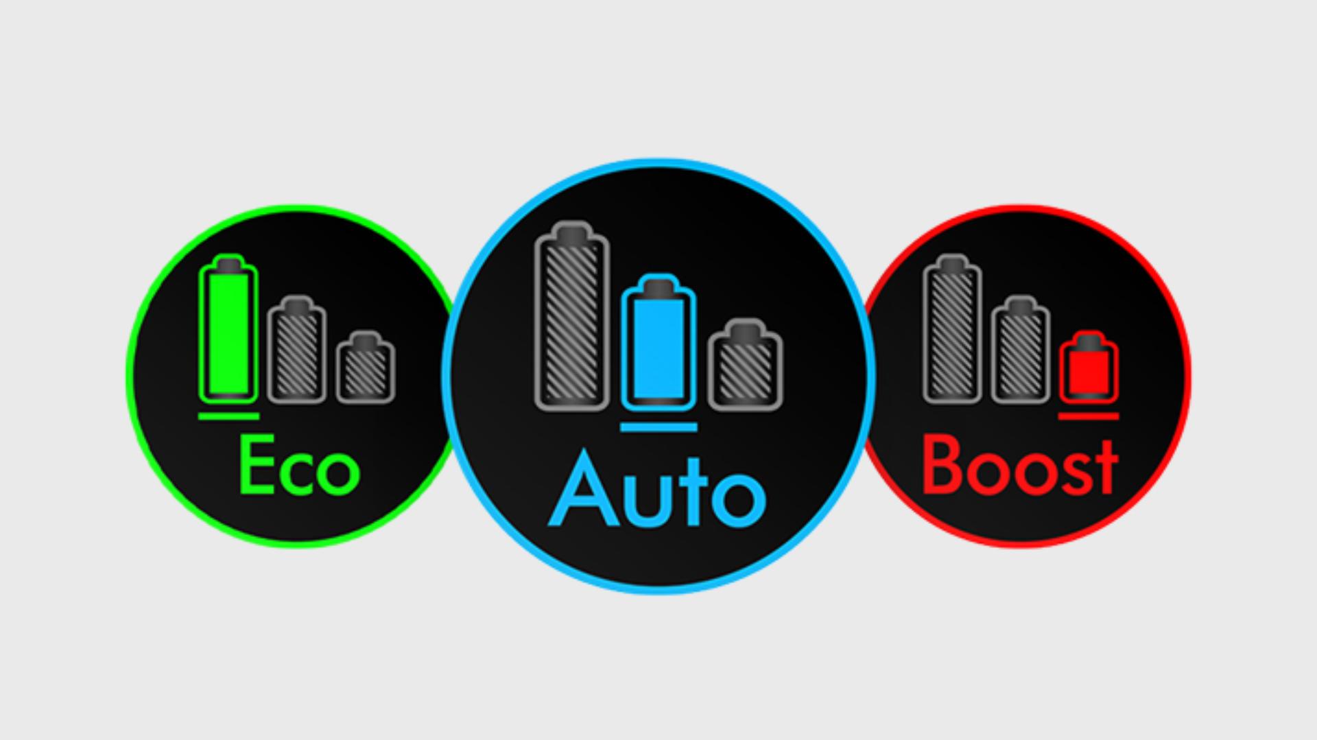 Tři výkonové režimy