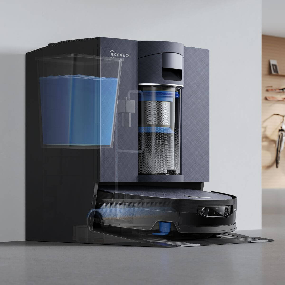 Automatické praní mycího válce horkou vodou ECOVACS DEEBOT X12 OMNICYCLONE