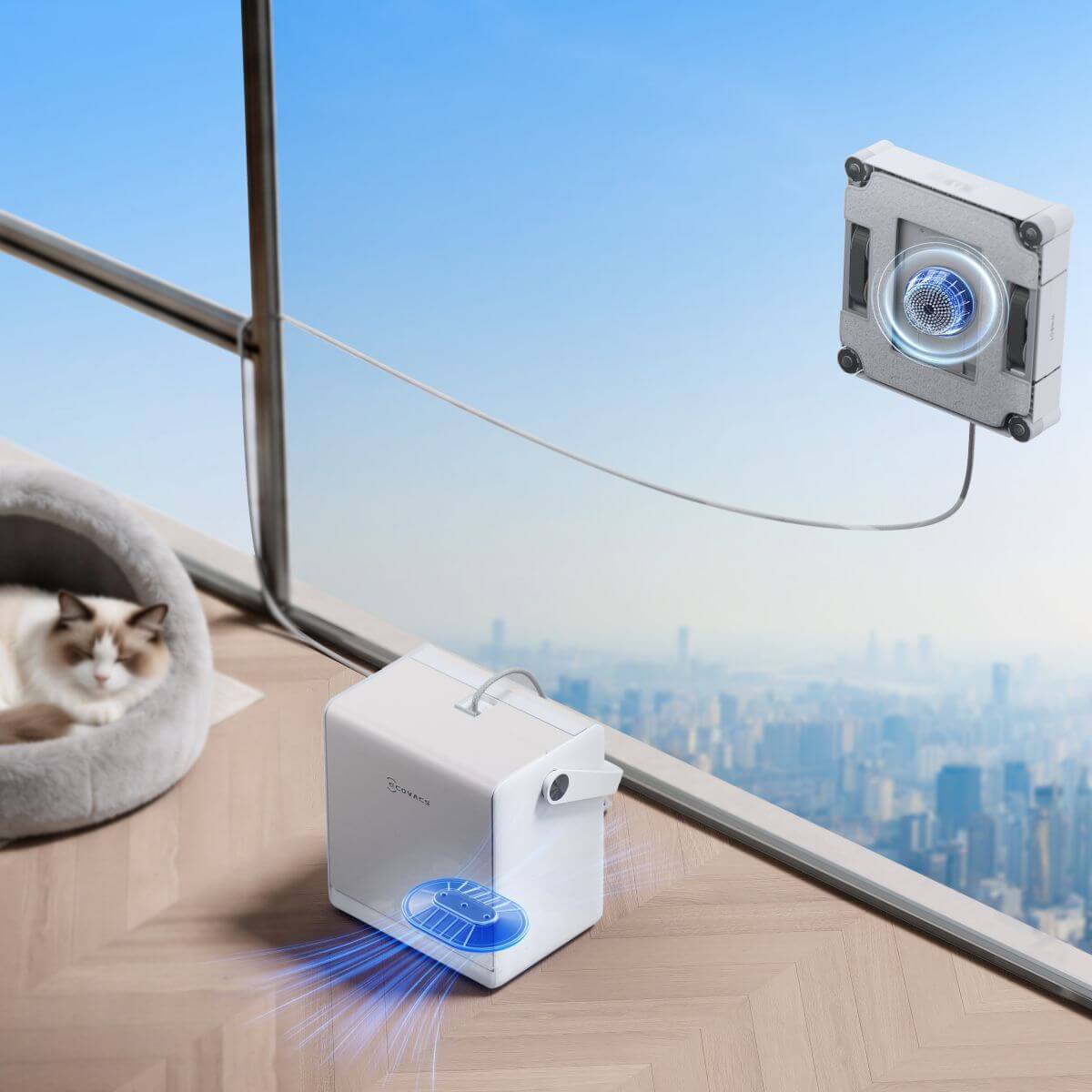 Stanice jako pojistka proti pádu – Ecovacs Winbot W2S PRO Omni