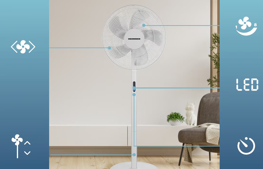Stojanový ventilátor s nastavitelnou výškou