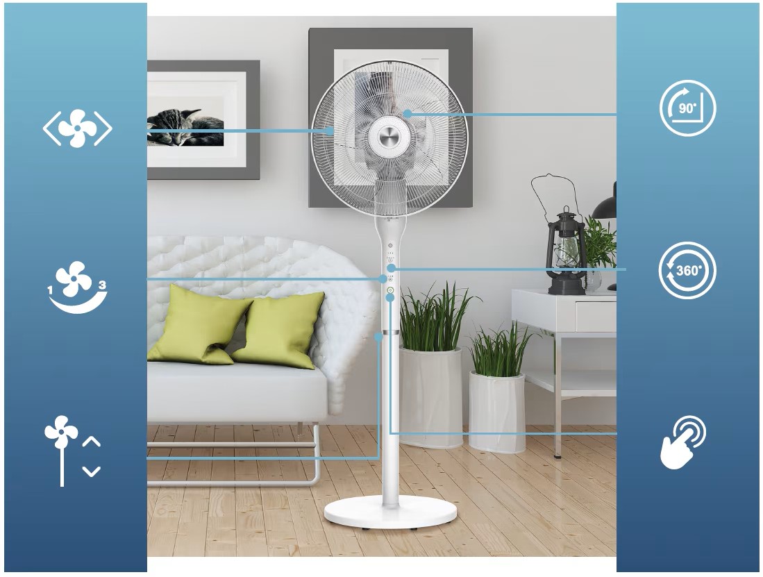 Inteligentní oscilace ventilátoru Heinner HSF-L360WH