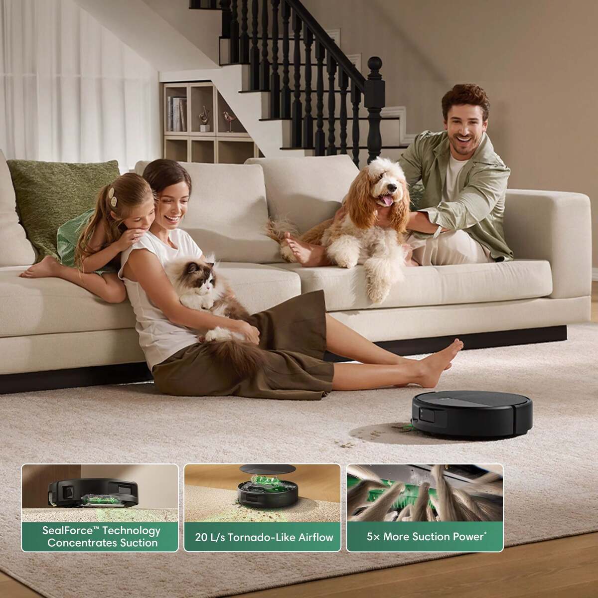 Silné sání pro koberce i tvrdé podlahy – iRobot Roomba Max 875 Combo