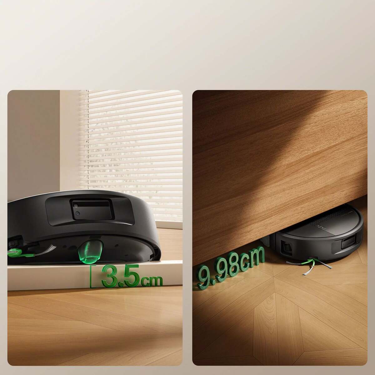 Nízké tělo a snadné překonávání prahů – iRobot Roomba Plus 675 Combo + AutoWash dock