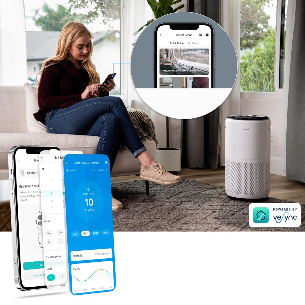 Chytré ovládání Levoit CORE400S přes aplikaci