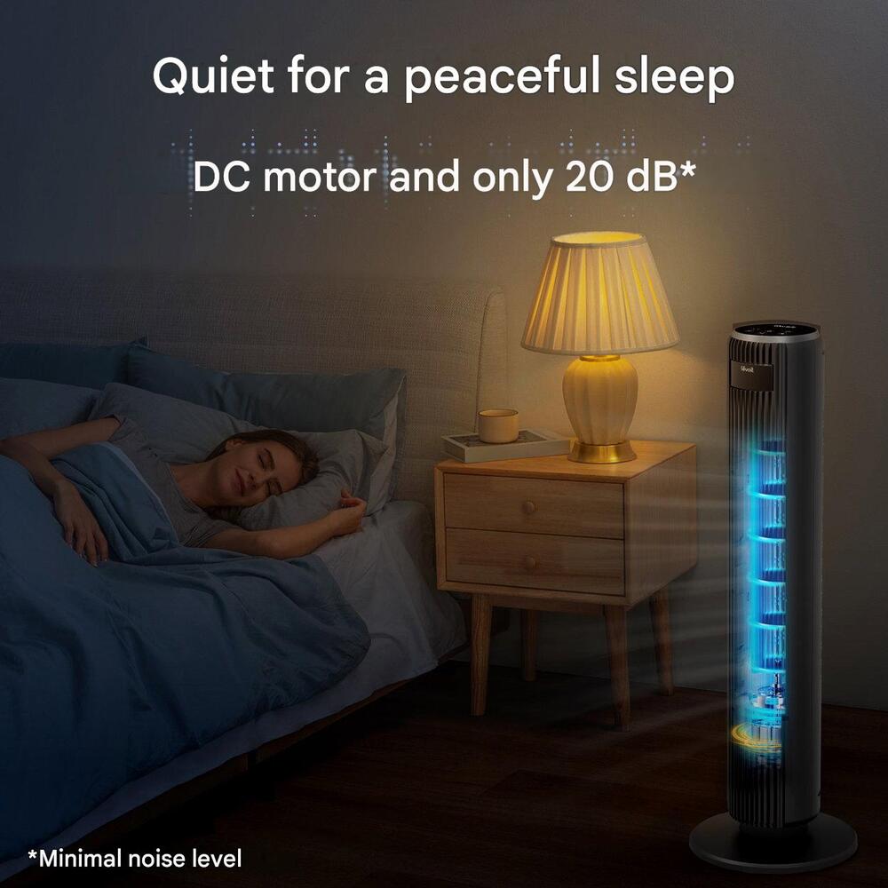 Tichý provoz ventilátoru Levoit TempSense F362 DC Vortex