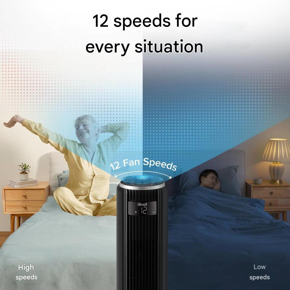 Spánkový režim ventilátoru Levoit TempSense F362 DC Vortex