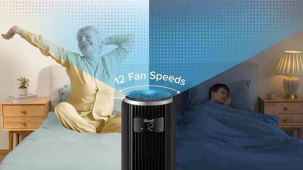 Silný výkon ventilátoru Levoit TempSense F422 DC