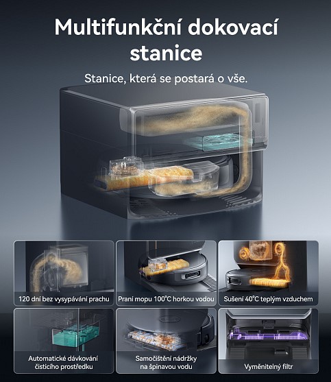 Multifunkční kompaktní stanice s UVC sterilizací Narwal Flow 2