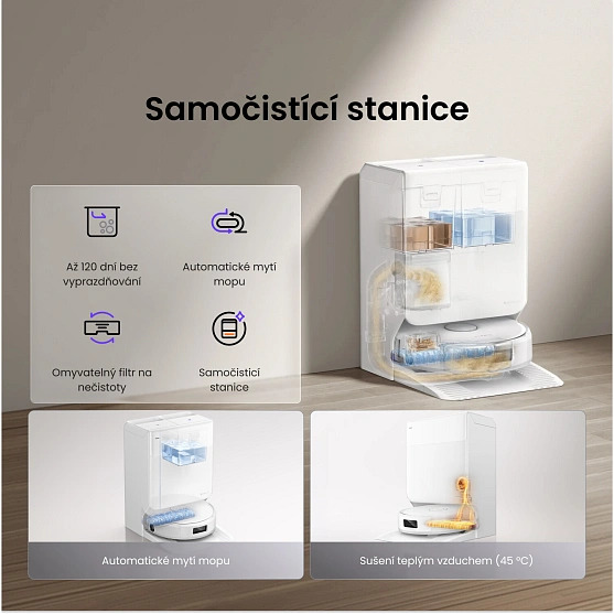 Samočisticí stanice s automatickým praním a sušením – Narwal Freo 20 Edge
