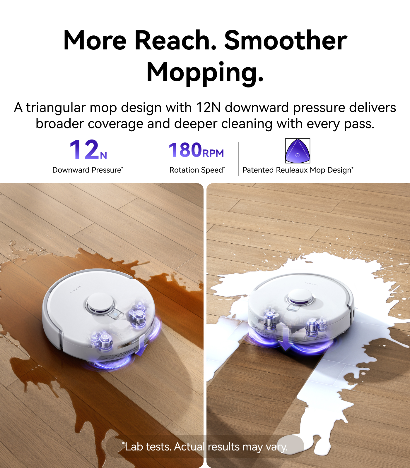 Trojúhelníkové mopy s přítlakem 12 N Narwal Freo Z10 Pro