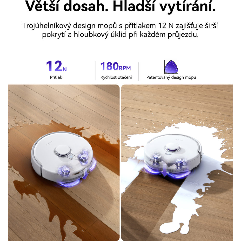 Trojúhelníkové mopy s přítlakem 12 N Narwal Freo Z10 Pro