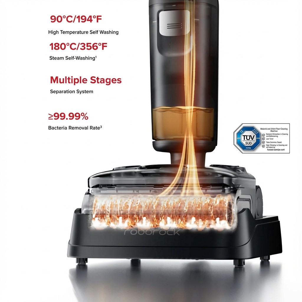 Samočištění válce Roborock F25 Ultra