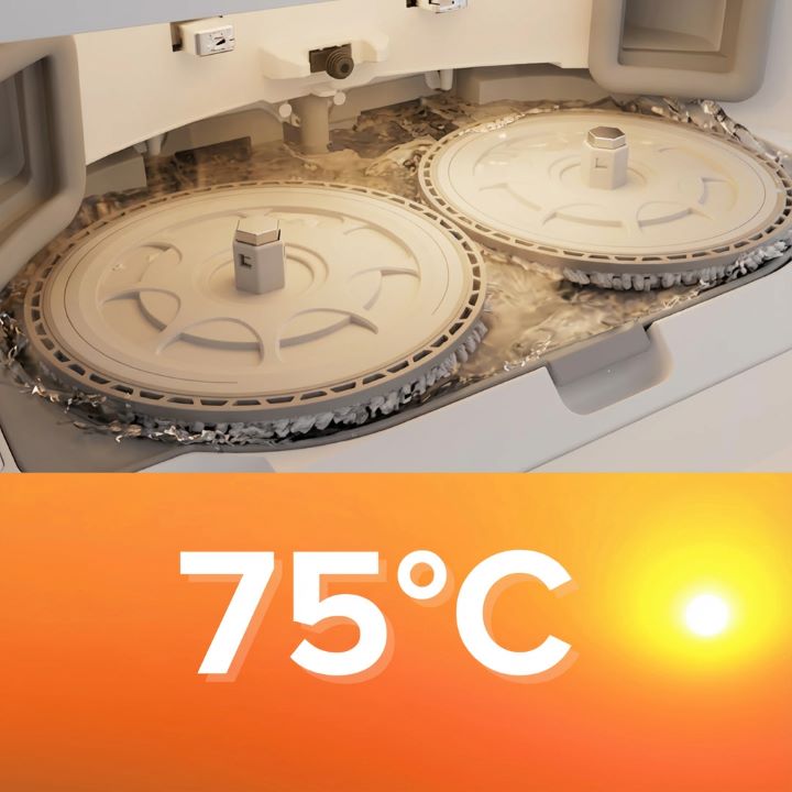 Mytí mopů horkou vodou Roborock Qrevo C Pro