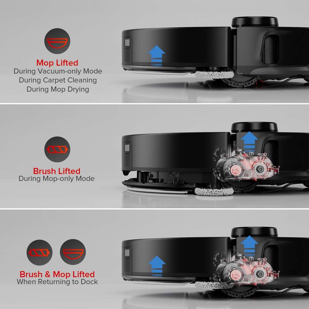 Spolehlivá ochrana podlah s automatickým zvedáním mopu u Roborock S8 MaxV Ultra