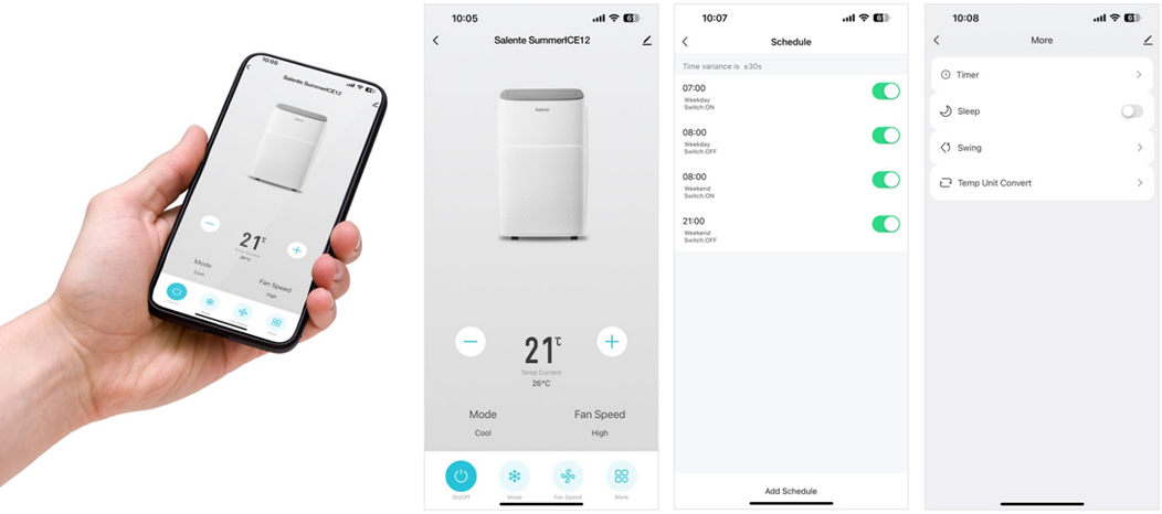 WiFi a Bluetooth ovládání Salente SummerICE