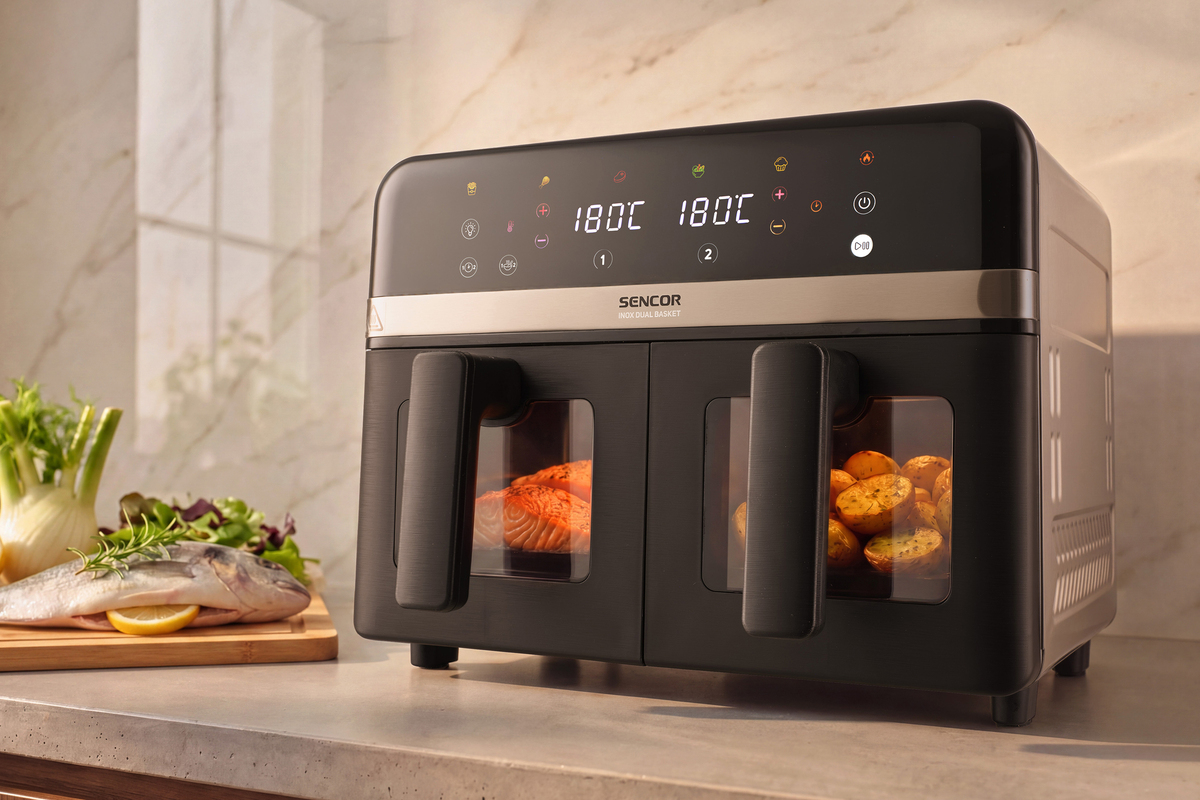 Průhledová okna s osvětlením – Sencor SFR 8800SS INOX