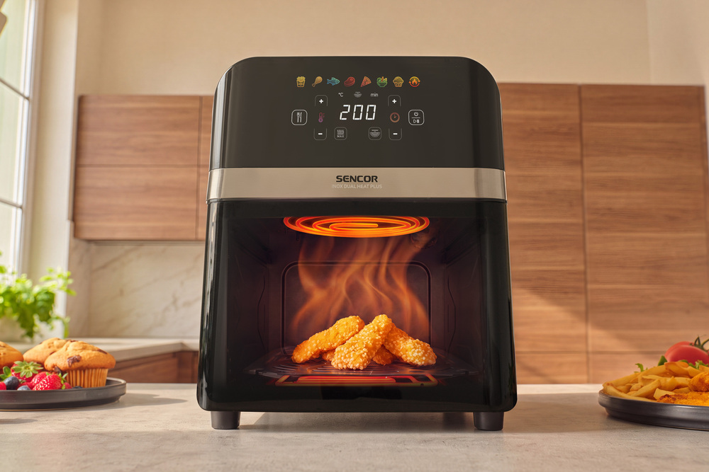 Rovnoměrné opékání z obou stran – Sencor SFR 9800SS INOX DUAL HEAT PLUS