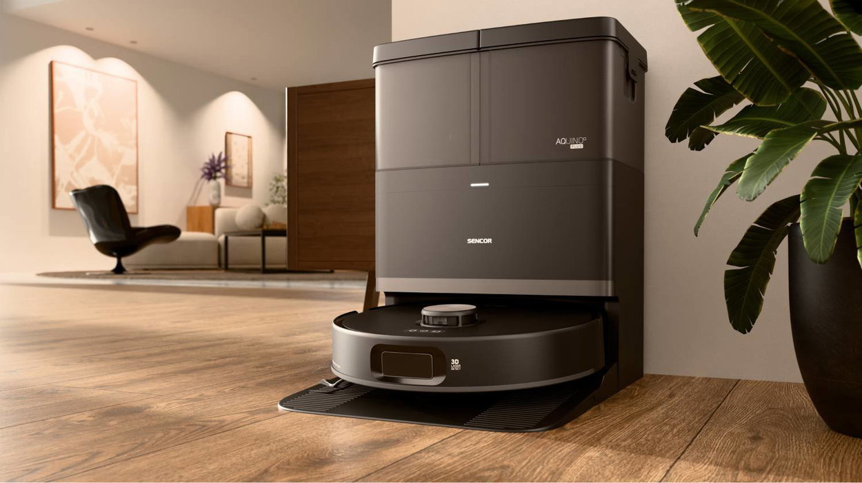 Bezstarostný úklid podlah SENCOR Aquino+ Cut&Clean SRV 9590BK