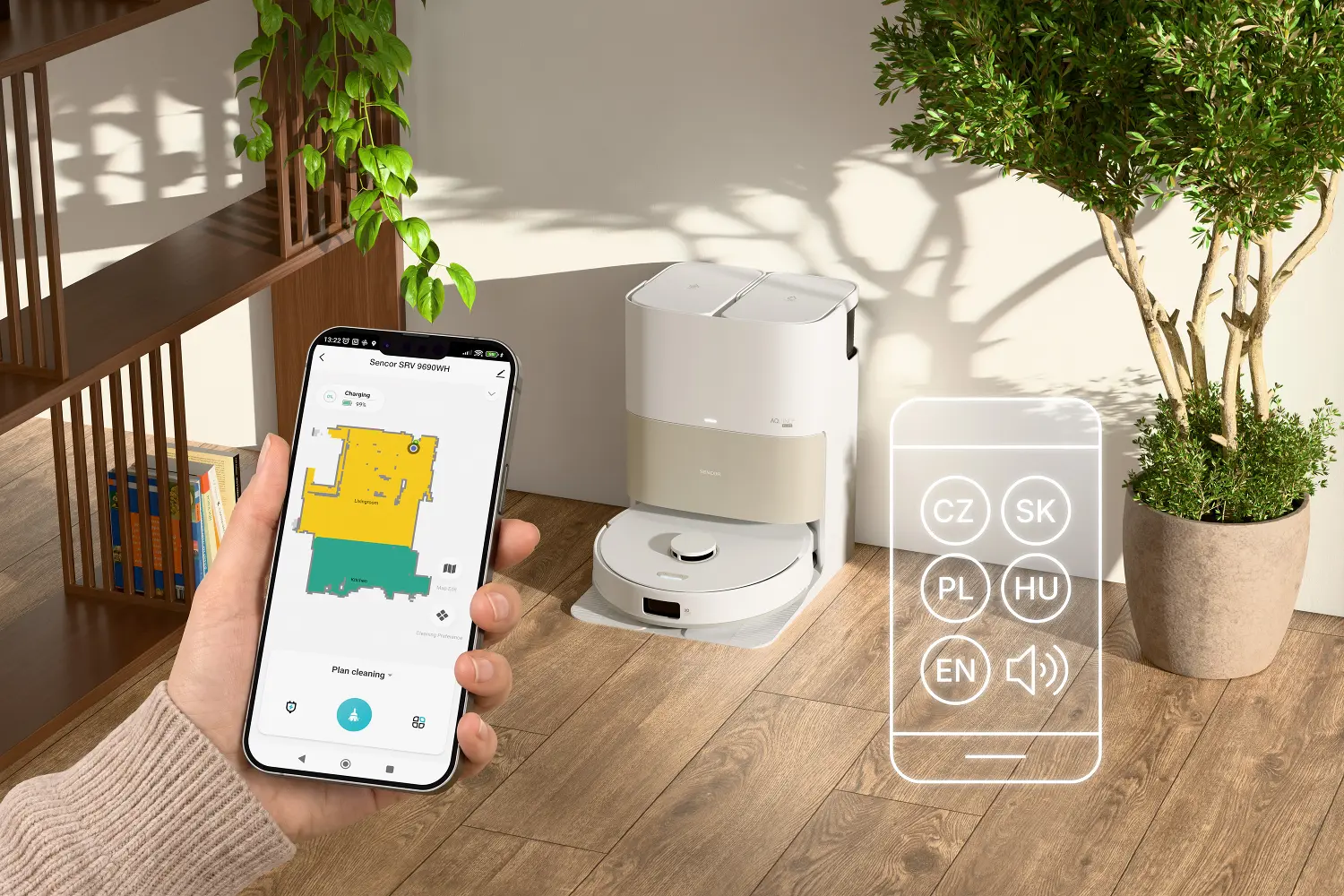 Sencor SRV 9690WH – ovládání přes aplikaci Sencor HOME