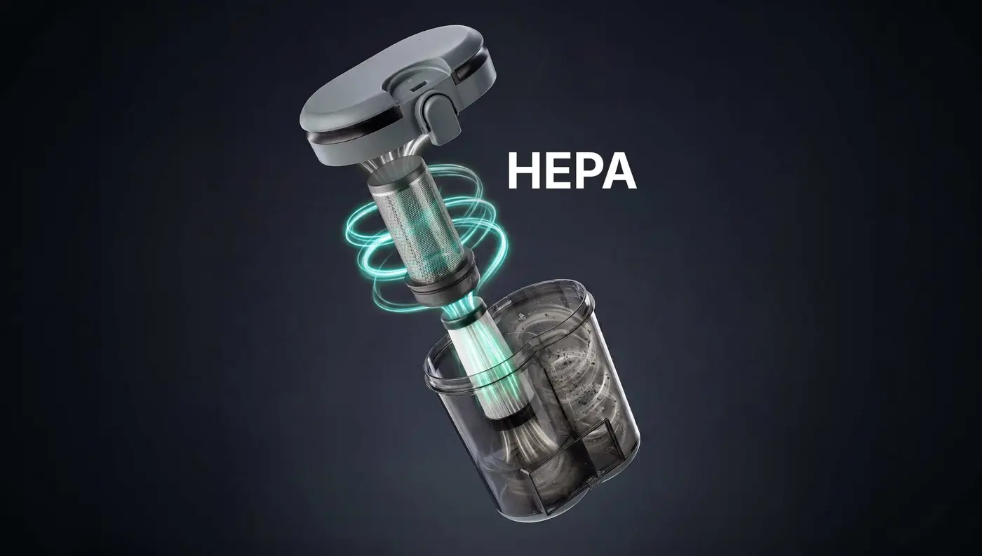 HEPA filtr zachytává prach i alergeny Sencor SVC 440BL