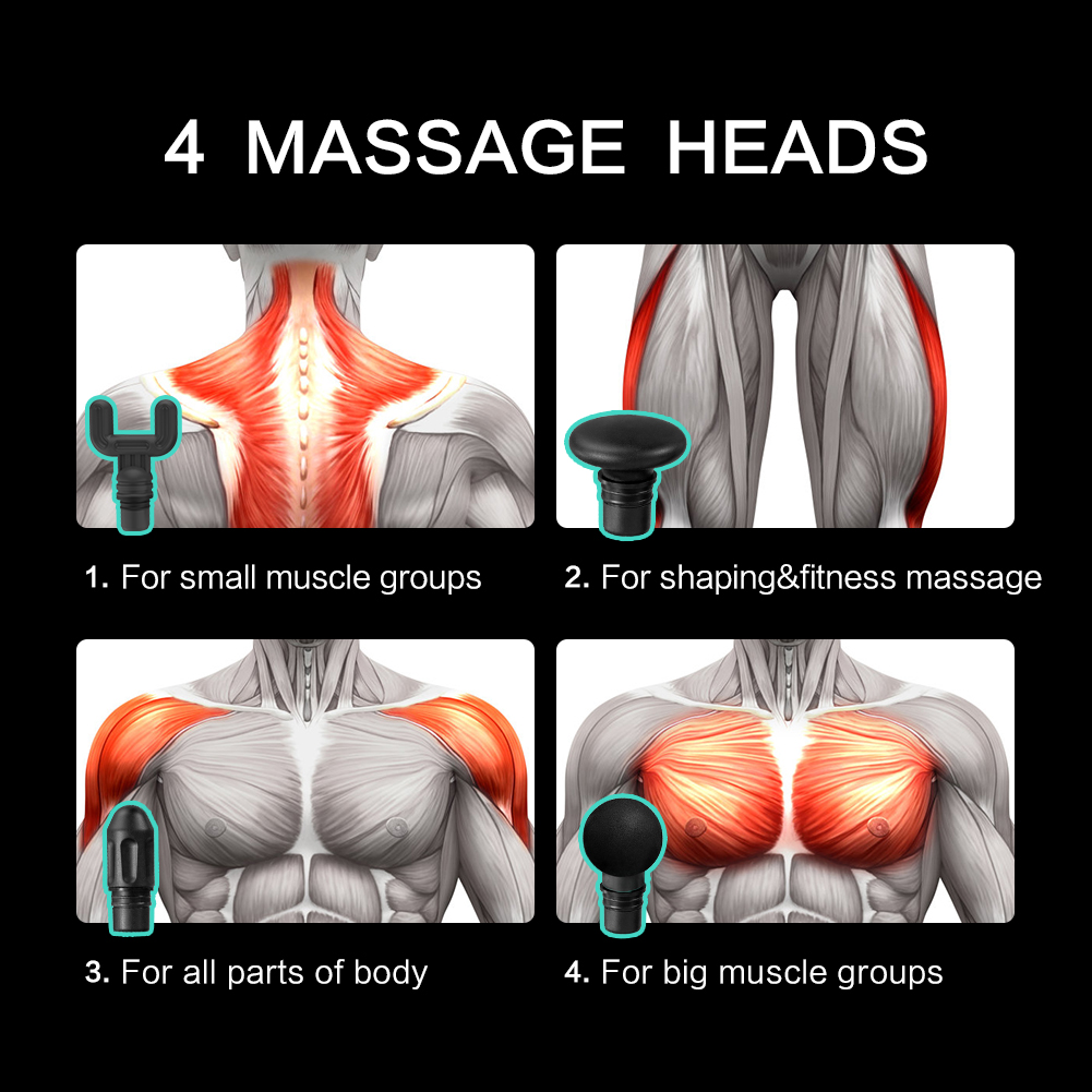 Čtyři profesionální masážní hlavice SKG