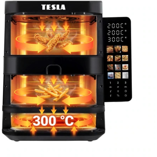 Tři zóny pro kompletní rodinné menu TESLA AirCook TrioZone Q636 XXL