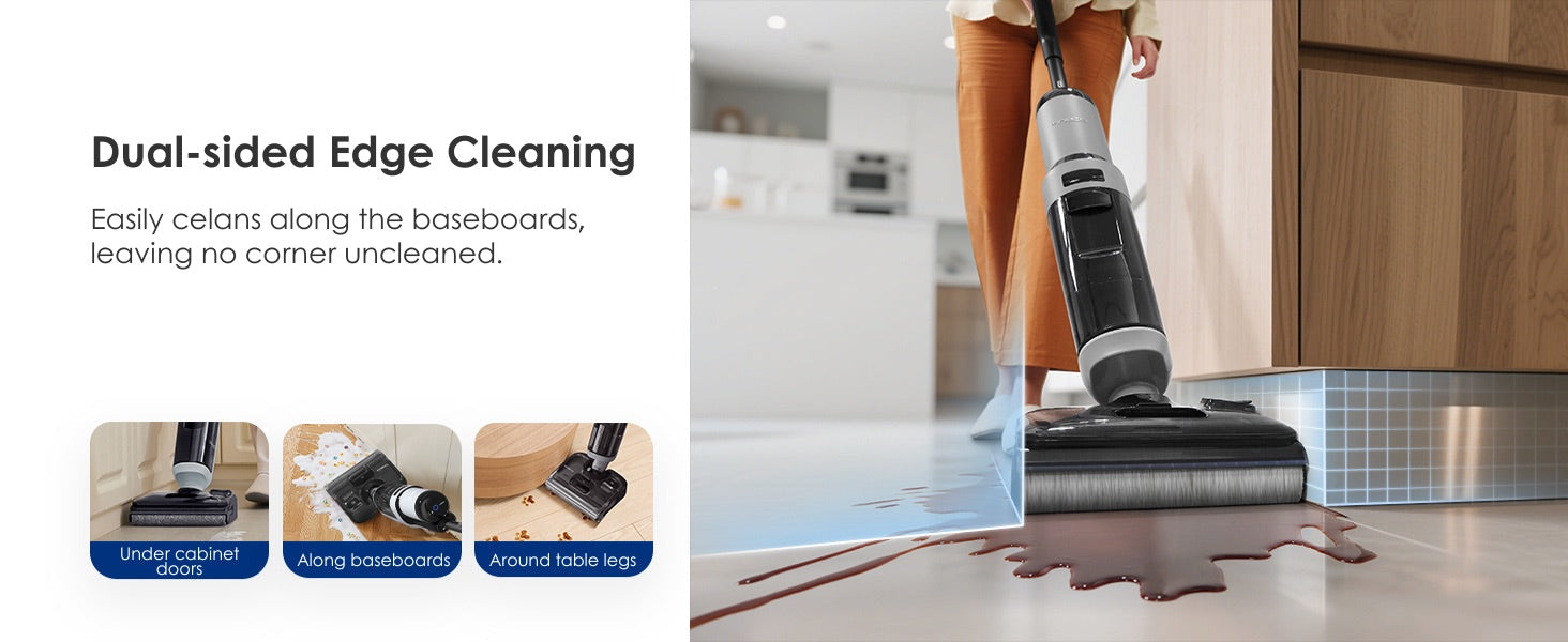 Oboustranné čištění podél hran DualEdge Tineco FLOOR ONE i5 Stretch Plus