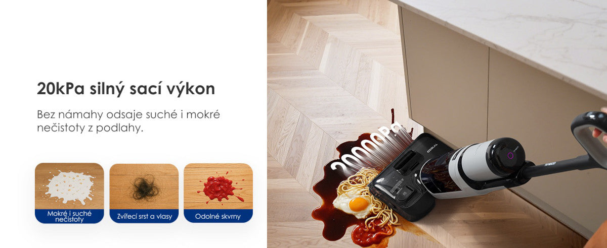 Vysoký sací výkon Tineco FLOOR ONE i5 Stretch Plus