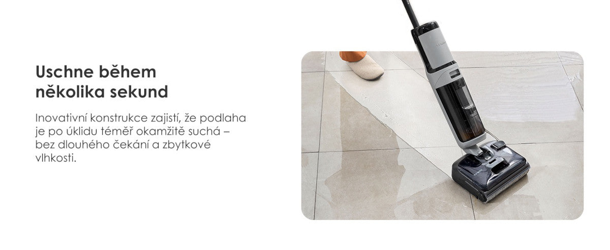 Suchá podlaha po vytření Tineco FLOOR ONE i5 Stretch Plus