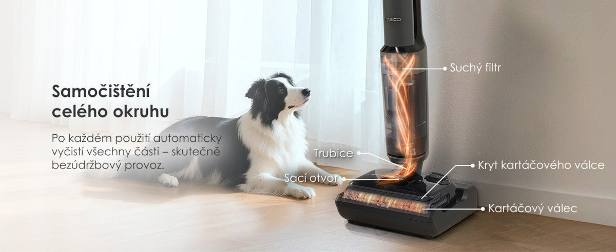 Samočištění jedním tlačítkem – Tineco FLOOR ONE i6 Stretch Plus