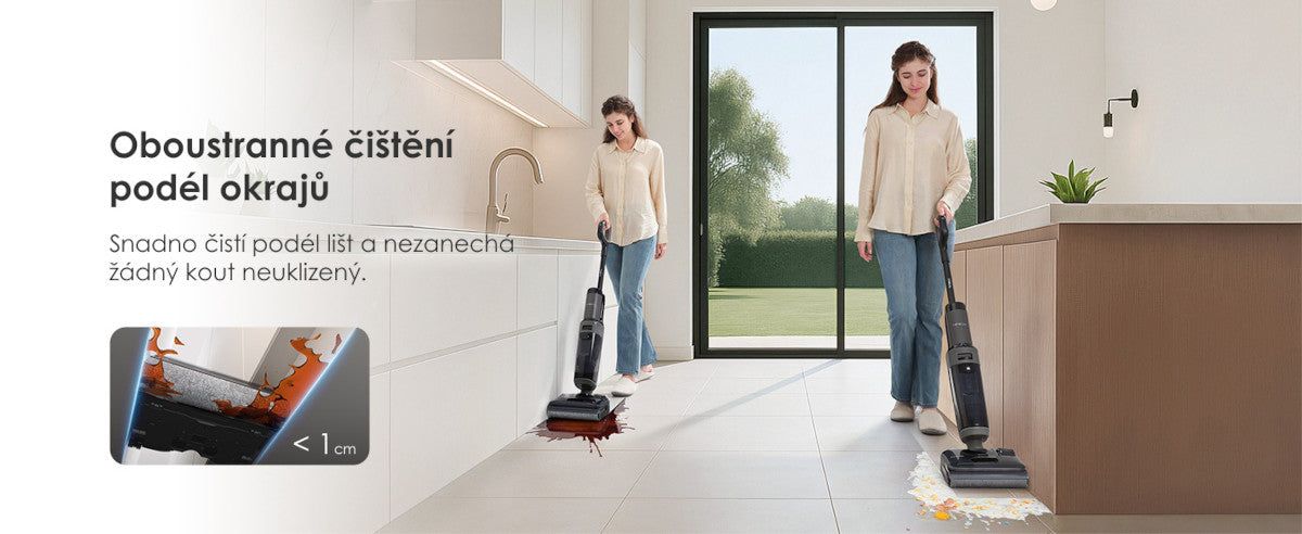 Precizní čištění podél hran DualEdge – Tineco FLOOR ONE i6 Stretch Plus