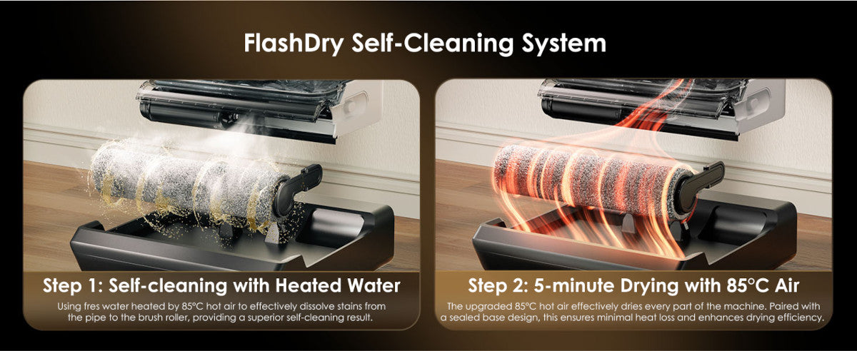 FlashDry samočištění Tineco FLOOR ONE S5 Max