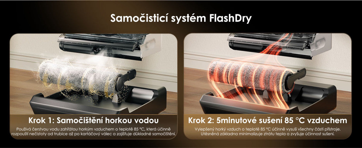 FlashDry samočištění Tineco FLOOR ONE S5 Max