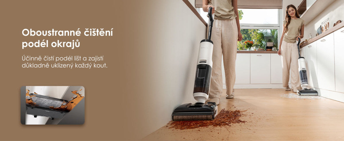 DualEdge čištění podél stěn Tineco FLOOR ONE S5 Max