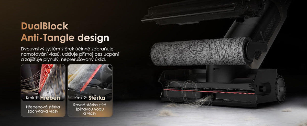Konec namotávání vlasů – Tineco FLOOR ONE S5 Stretch Gold
