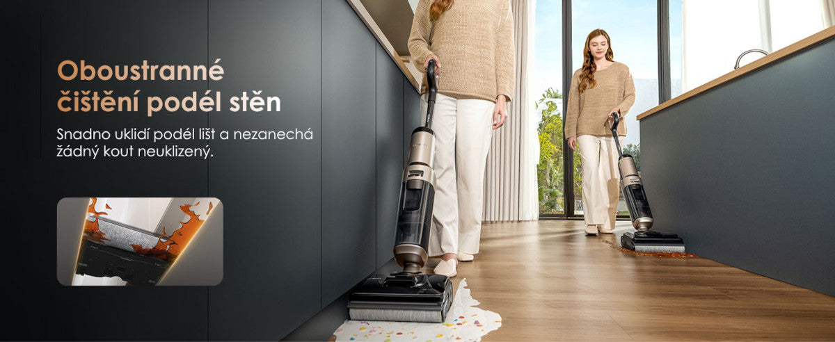 Čištění podél stěn DualEdge – Tineco FLOOR ONE S5 Stretch Gold