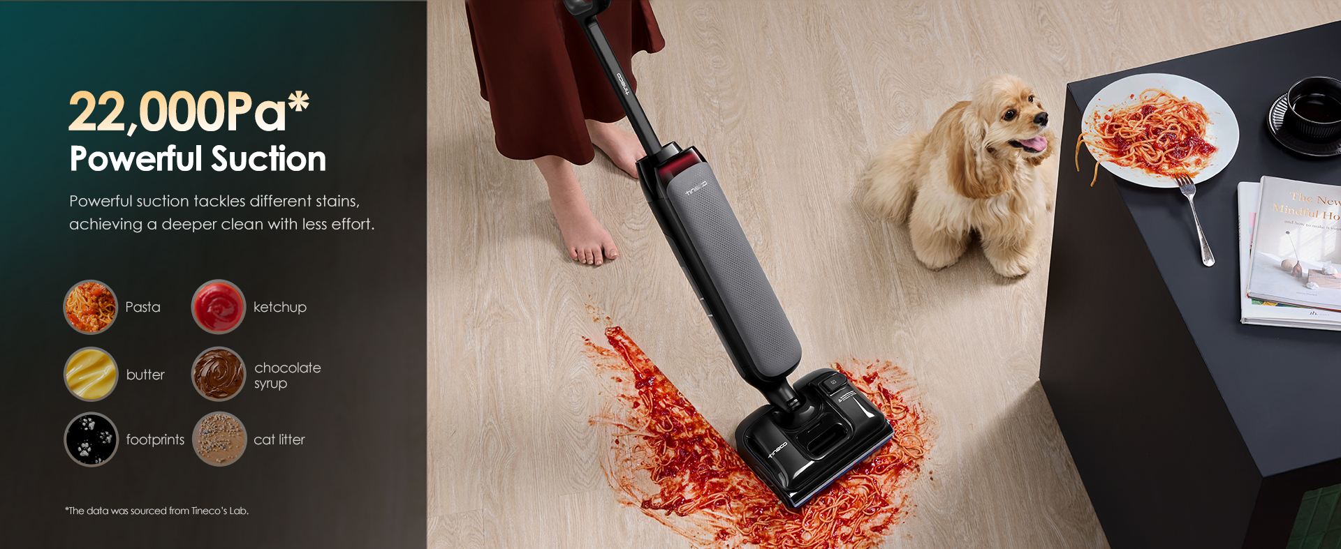 Výkonné sání až 22 kPa Tineco FLOOR ONE S7 Artist Premium