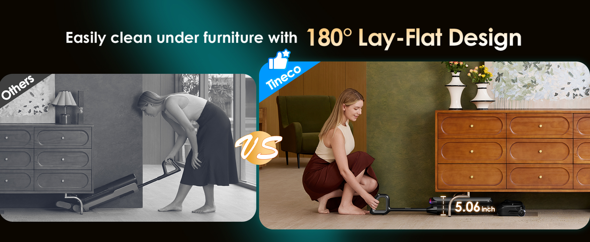 180° Lay-Flat Design Tineco FLOOR ONE S7 Artist Premium
