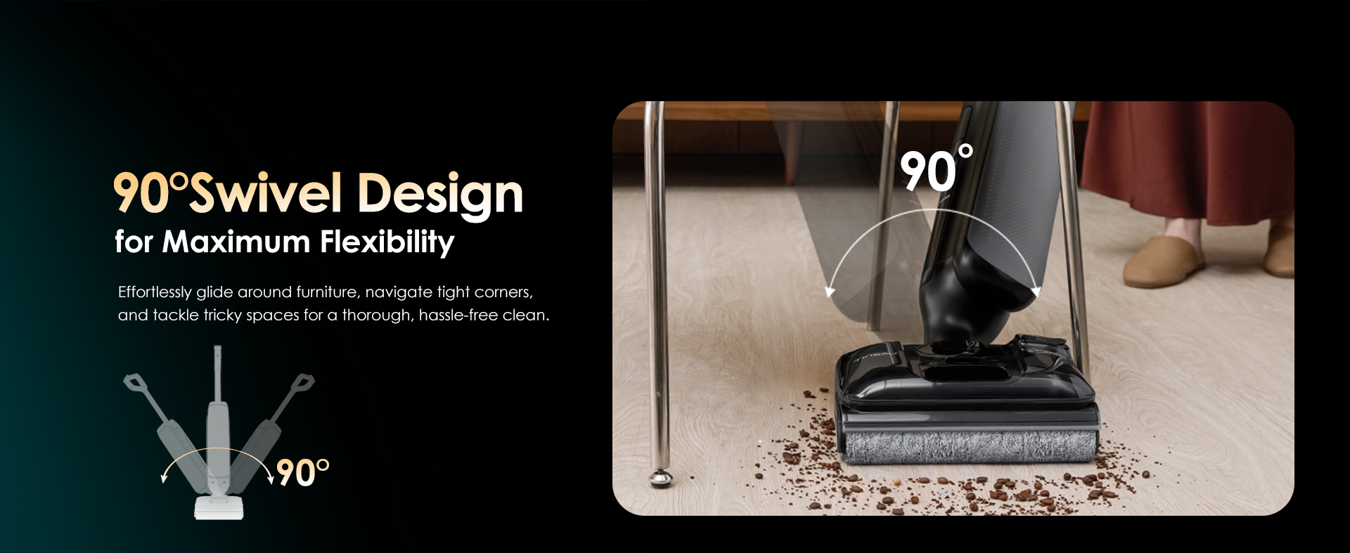 90° otočný design Tineco FLOOR ONE S7 Artist Premium