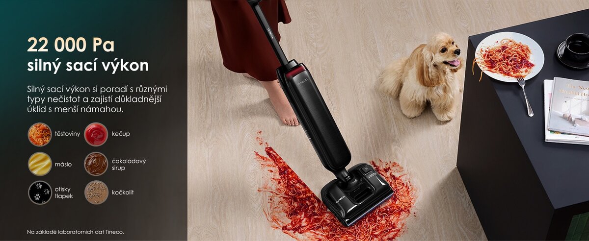 Výkonné sání až 22 kPa Tineco FLOOR ONE S7 Artist Premium