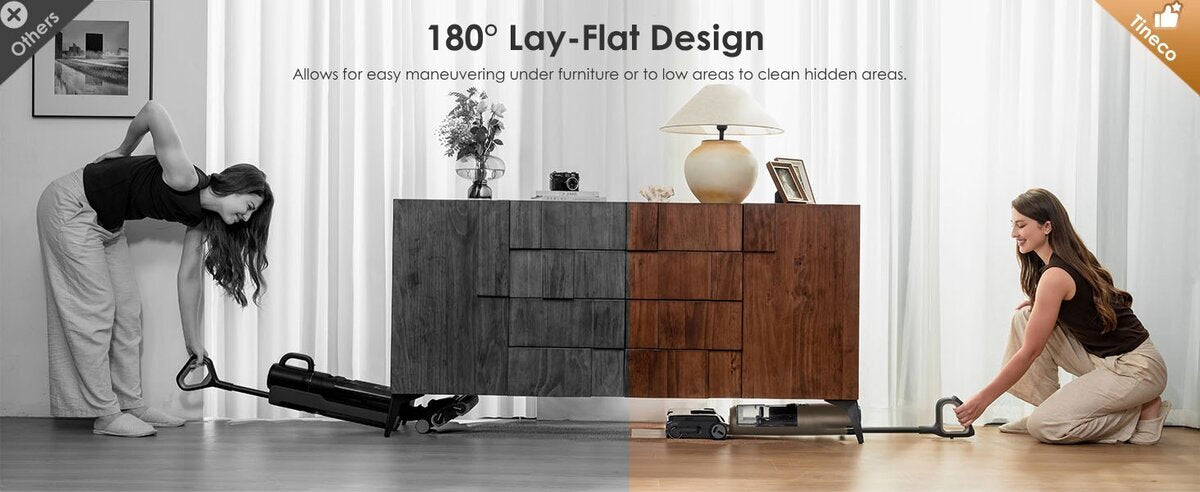 180° Lay-Flat pro úklid pod nábytkem – Tineco FLOOR ONE S7 Max Gold