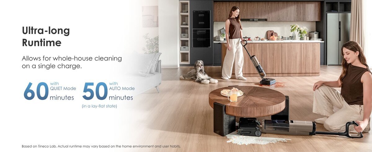 Výdrž baterie – Tineco FLOOR ONE S7 Max Gold